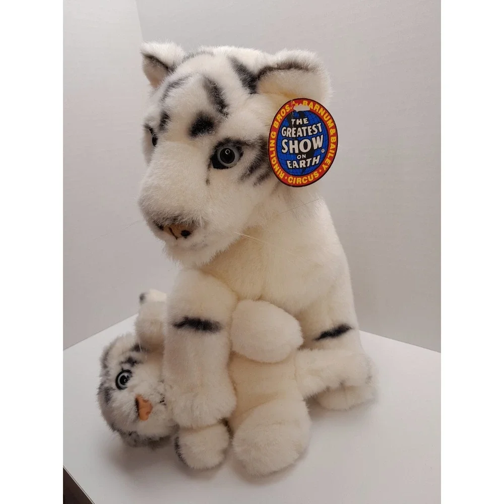 Ringling Brothers Bros Barnum & Bailey Circus Plush White Tiger w/Cub 13